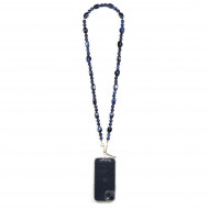 Chaîne perles 120cm Athènes - Bleu turquoise