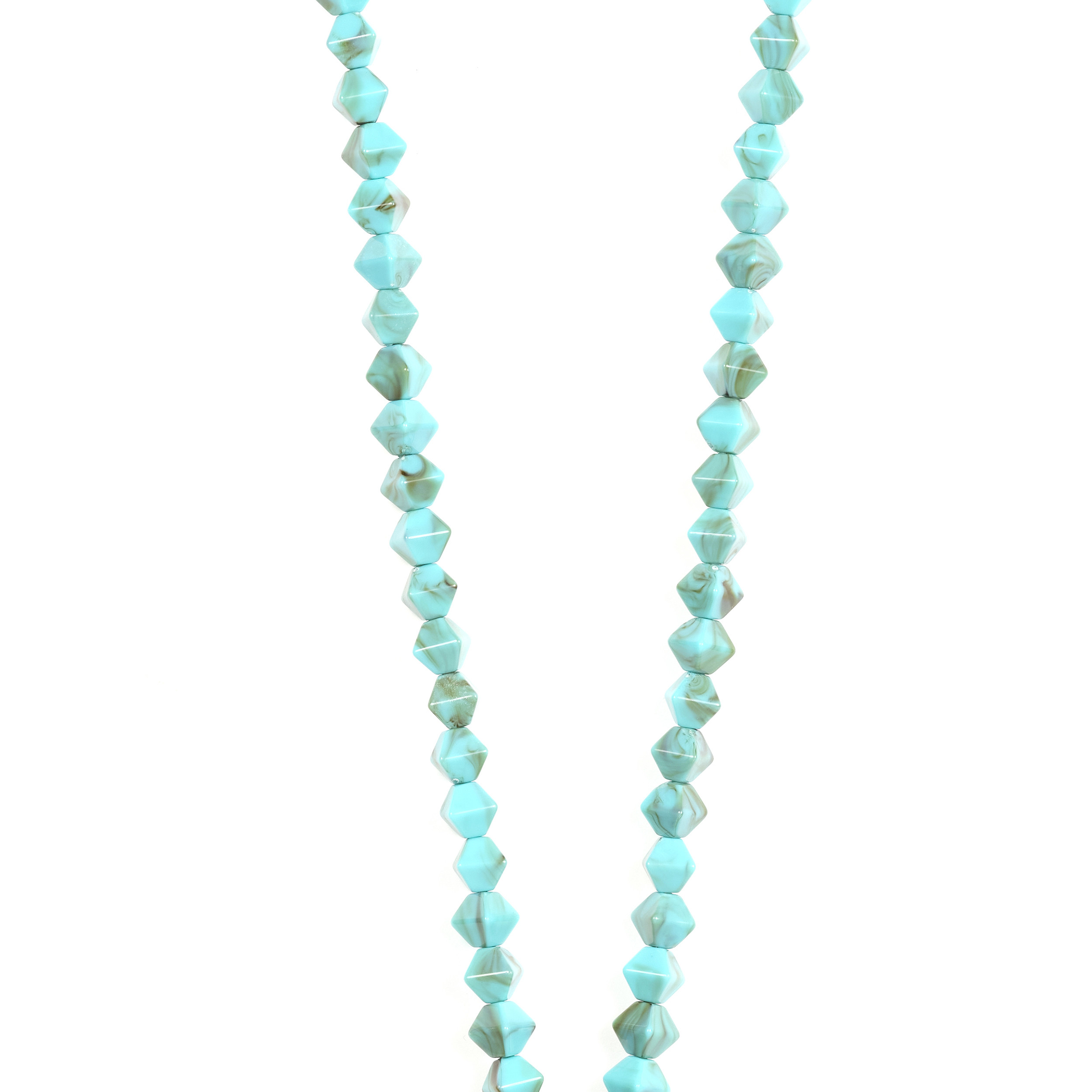 Chaîne perles 120cm Athènes - Bleu turquoise