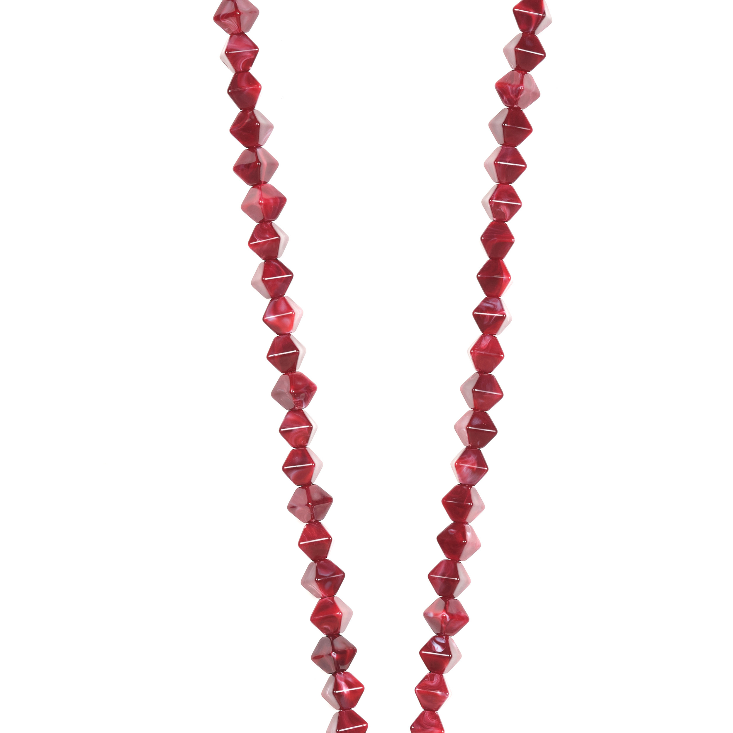 Chaîne perles 120cm Athènes - Rouge soutenu