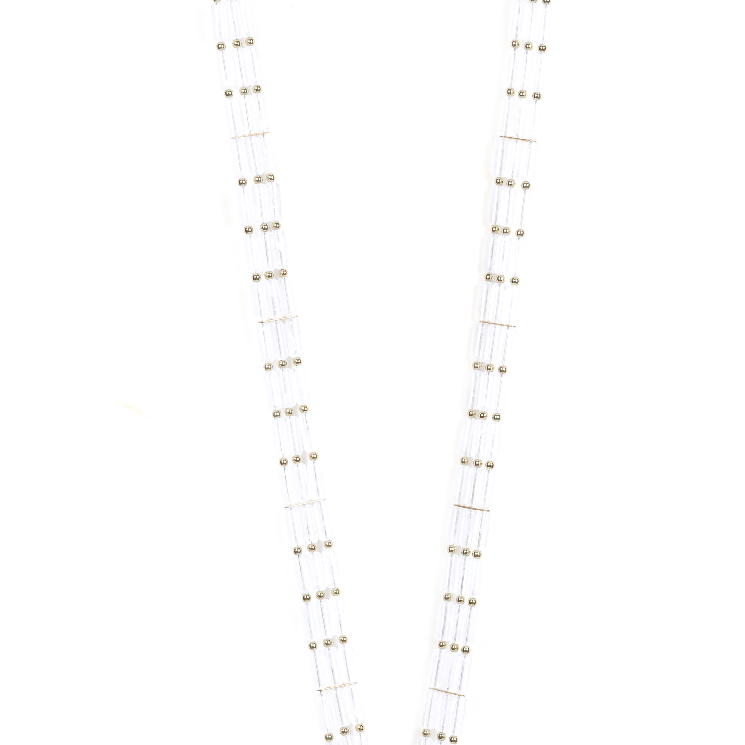 Chaîne perles 120cm Austin - Blanc translucide