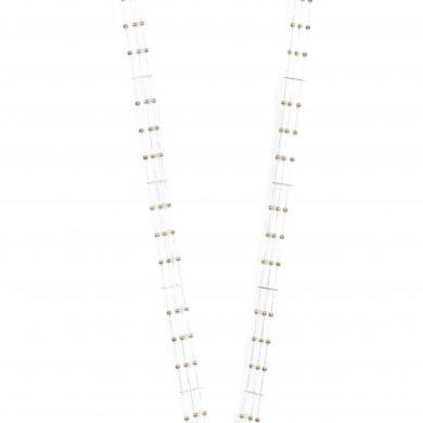 Chaîne perles 120cm Austin - Blanc translucide