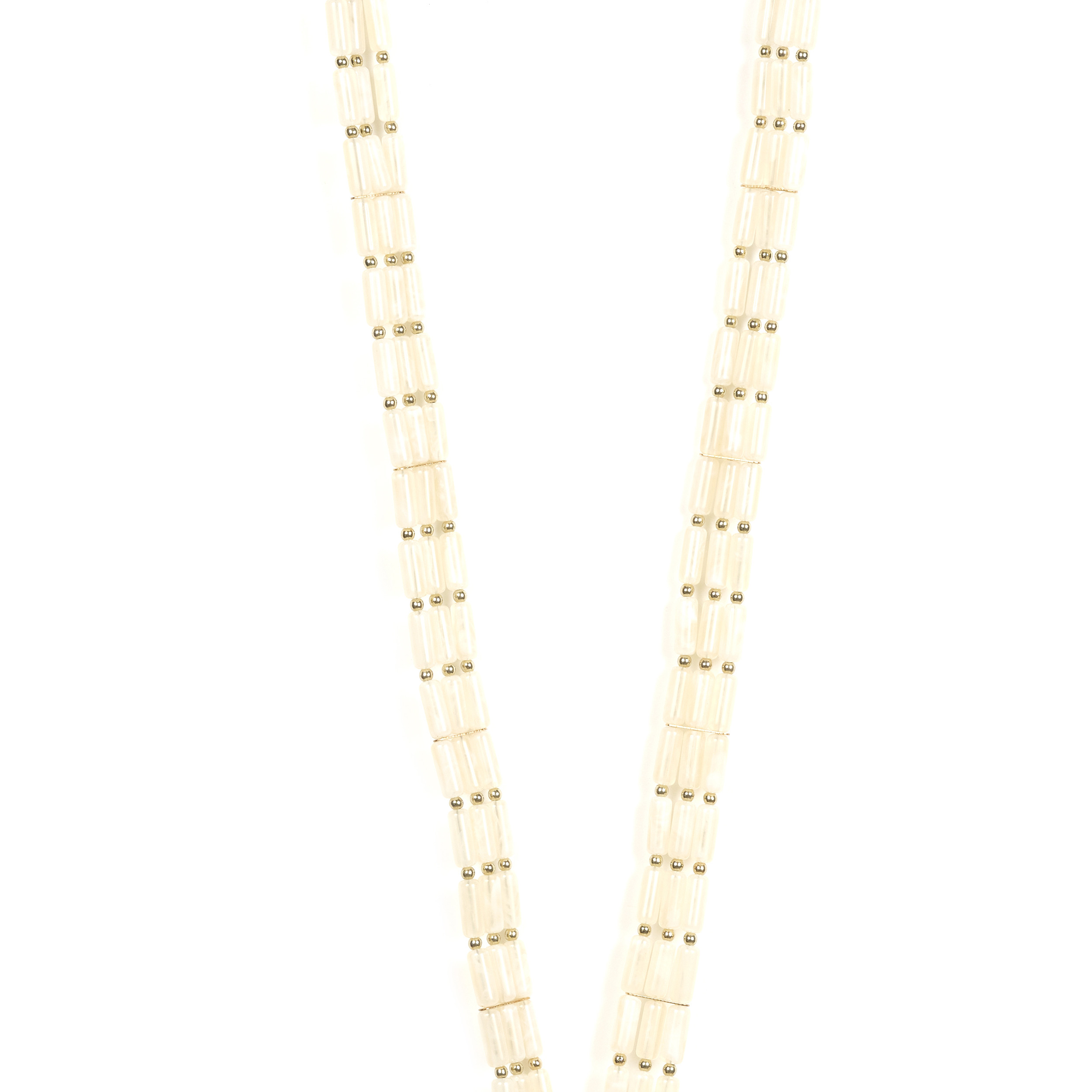 Chaîne perles 120cm Austin - Beige