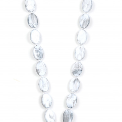 Chaîne perles M 120cm Vitoria - Gris clair