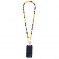 Chaîne perles M 123cm Phoenix - Bleu