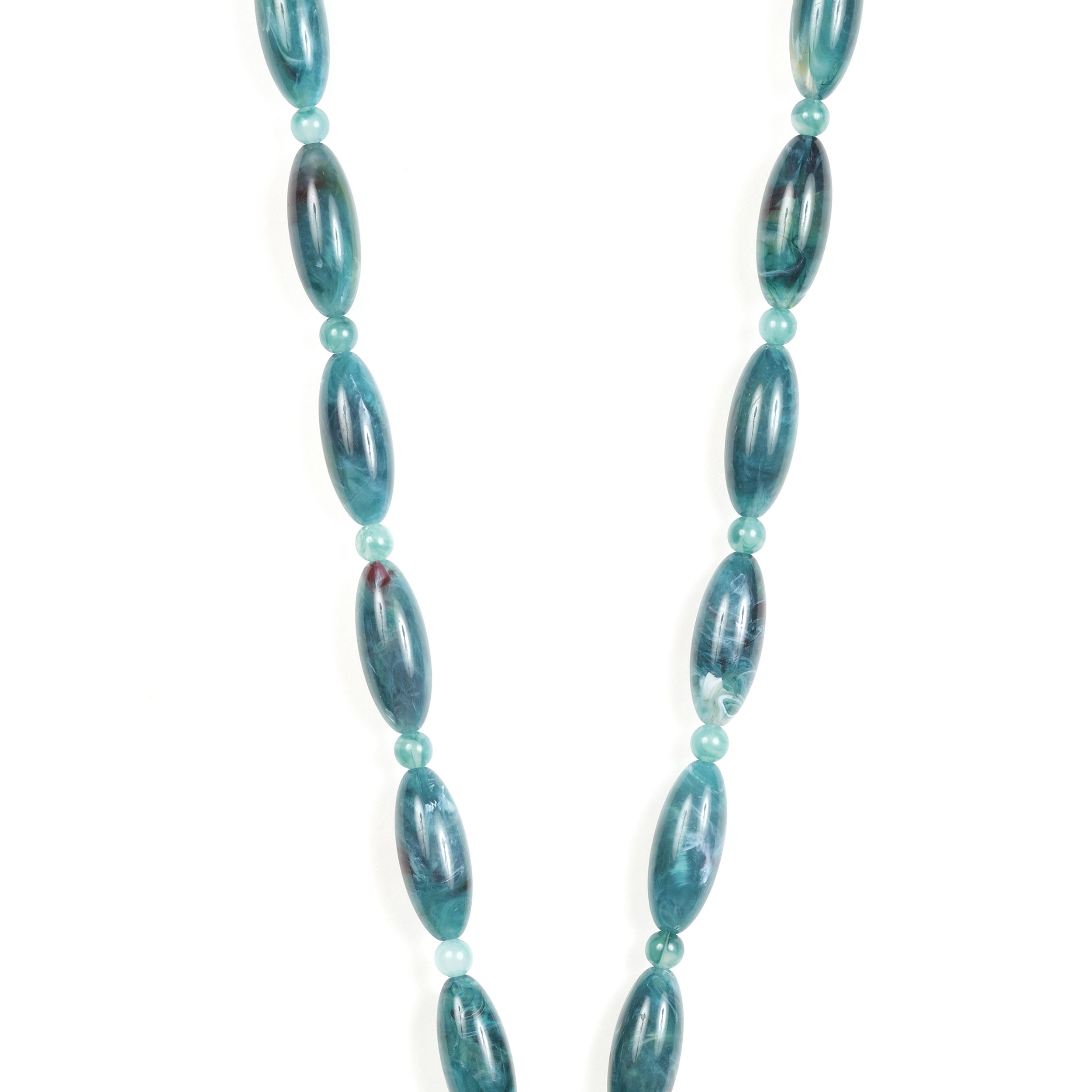 Chaîne perles M 123cm Phoenix - Bleu