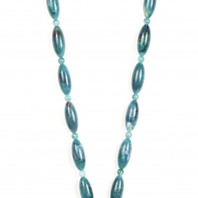 Chaîne perles M 123cm Phoenix - Bleu