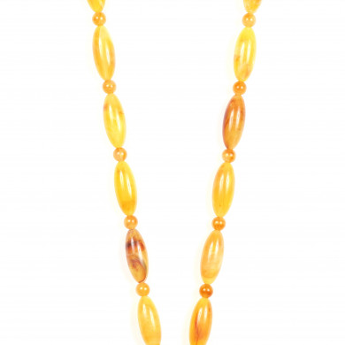 Chaîne perles M 123cm Phoenix - Jaune