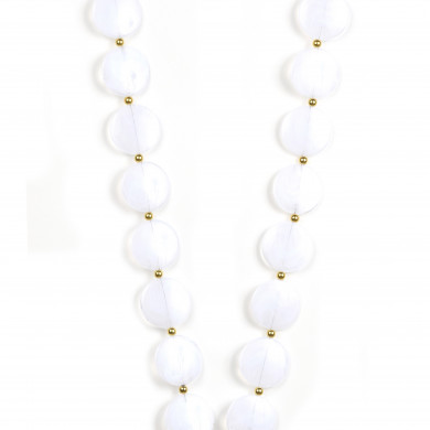 Chaîne perles M 122cm Los Angeles - Blanc translucide