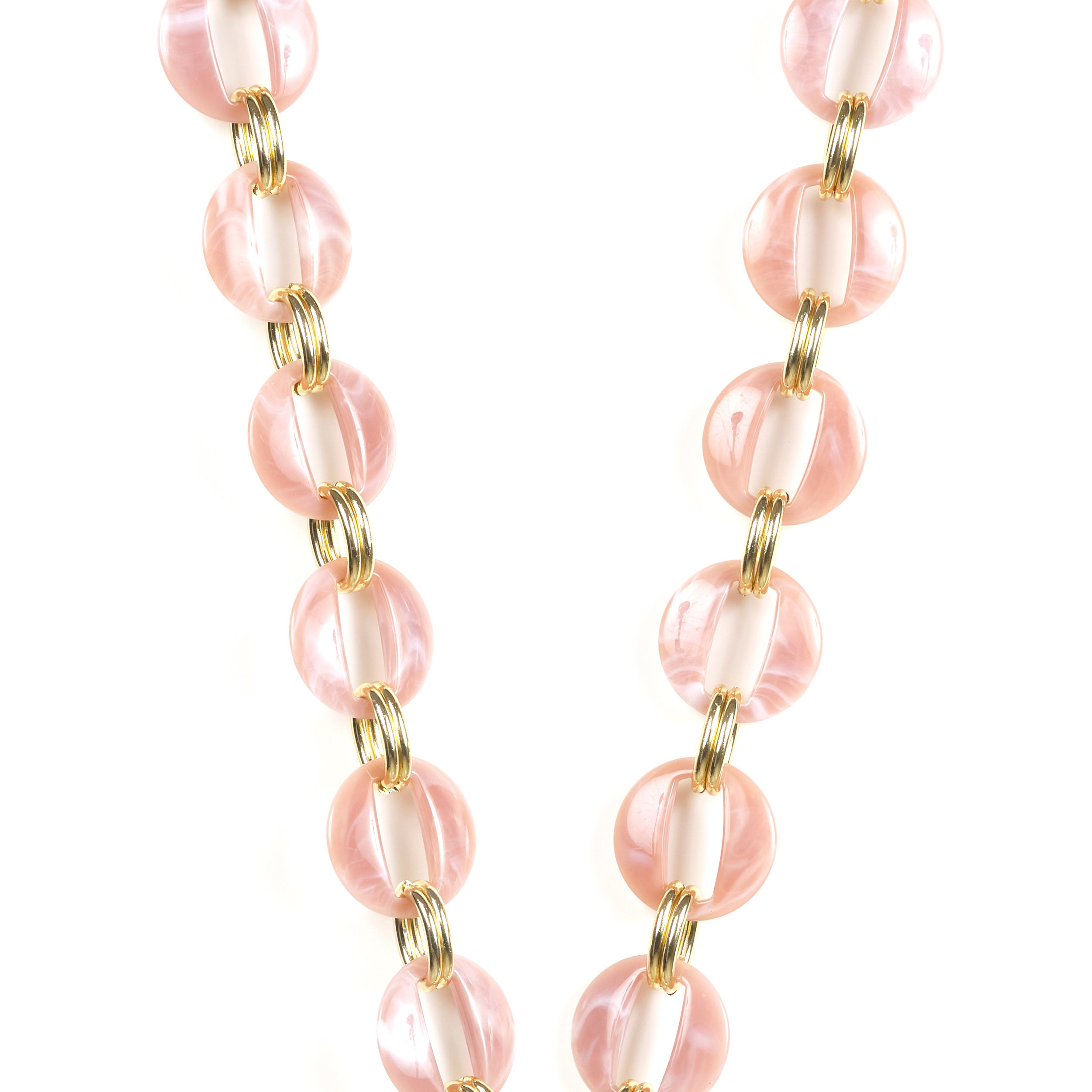 Chaîne maillons L 120cm Sofia - Rose & or