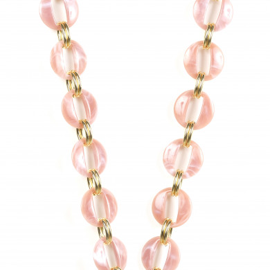 Chaîne maillons L 120cm Sofia - Rose & or