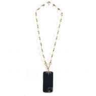 Chaîne maillons L 120cm Sofia - Rose & or