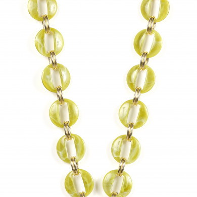 Chaîne maillons L 120cm Sofia - Vert anis & or