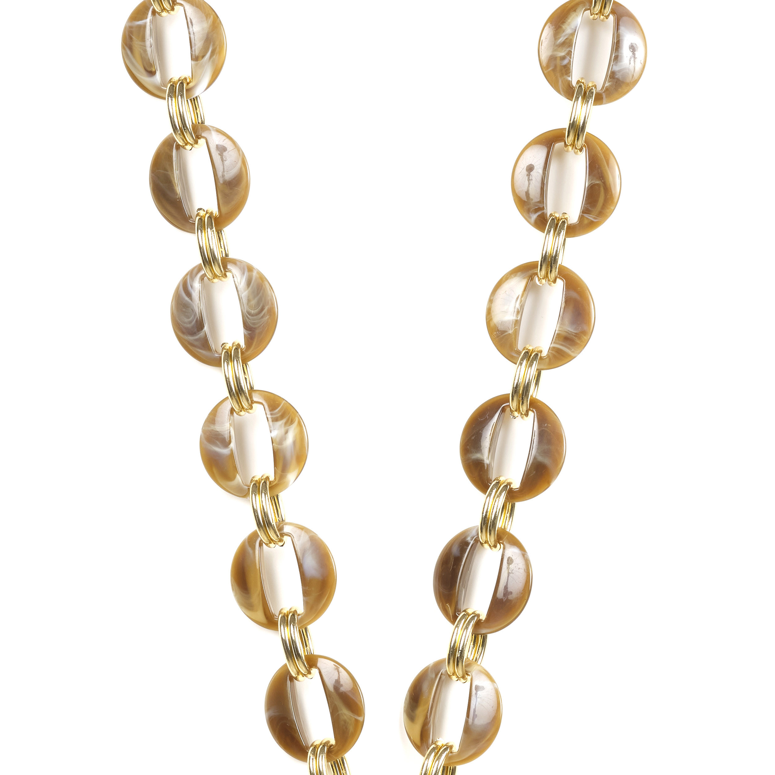 Chaîne maillons L 120cm Sofia - Marron & or