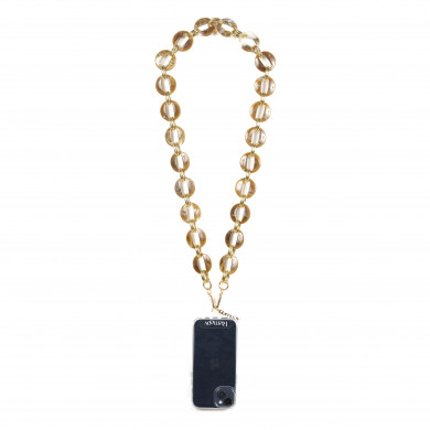 Chaîne maillons L 120cm Sofia - Marron & or