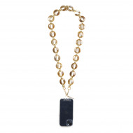 Chaîne maillons L 120cm Sofia - Multicolore & or