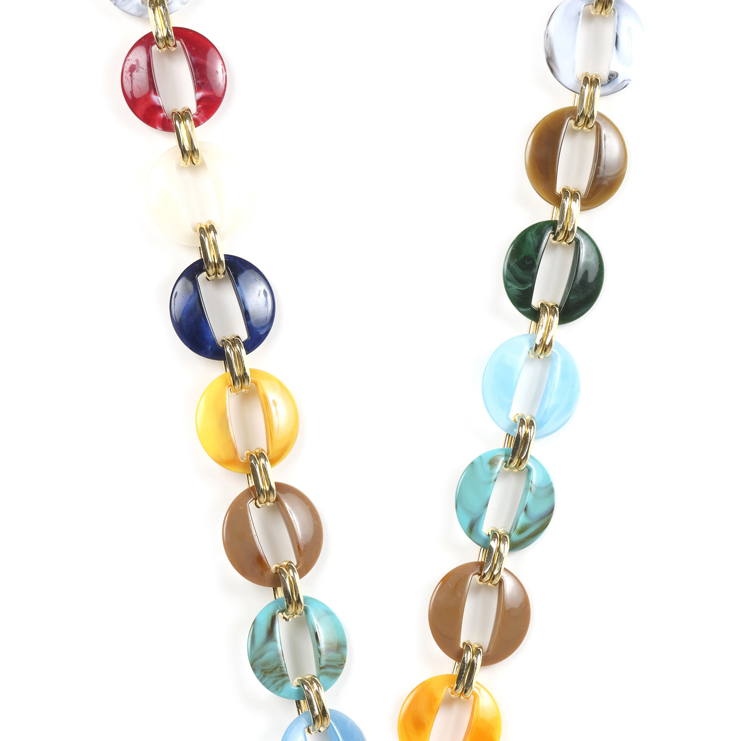 Chaîne maillons L 120cm Sofia - Multicolore & or