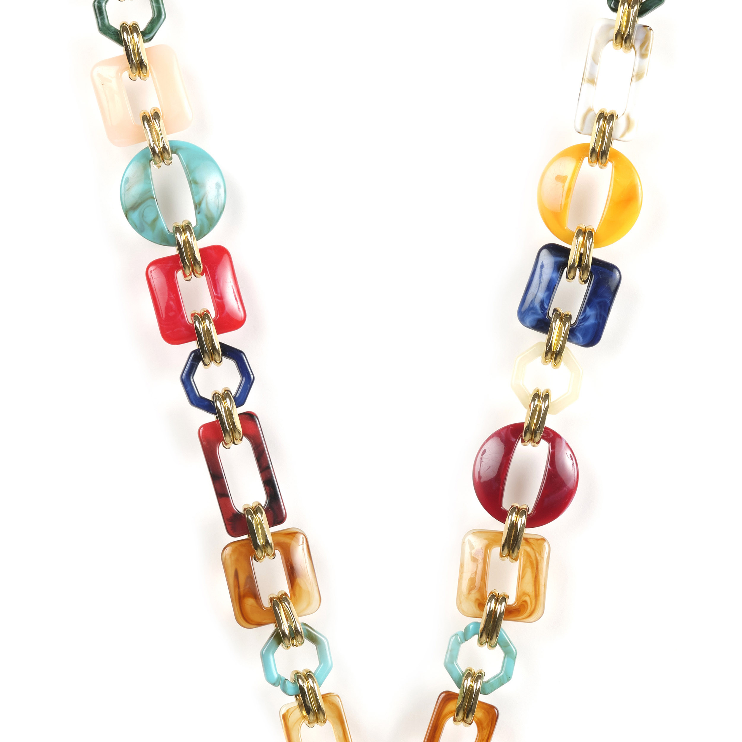 Chaîne maillons L 120cm Lagos - Multicolore & or