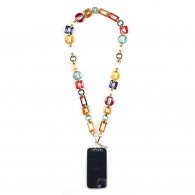 Chaîne maillons L 120cm Lagos - Multicolore & or