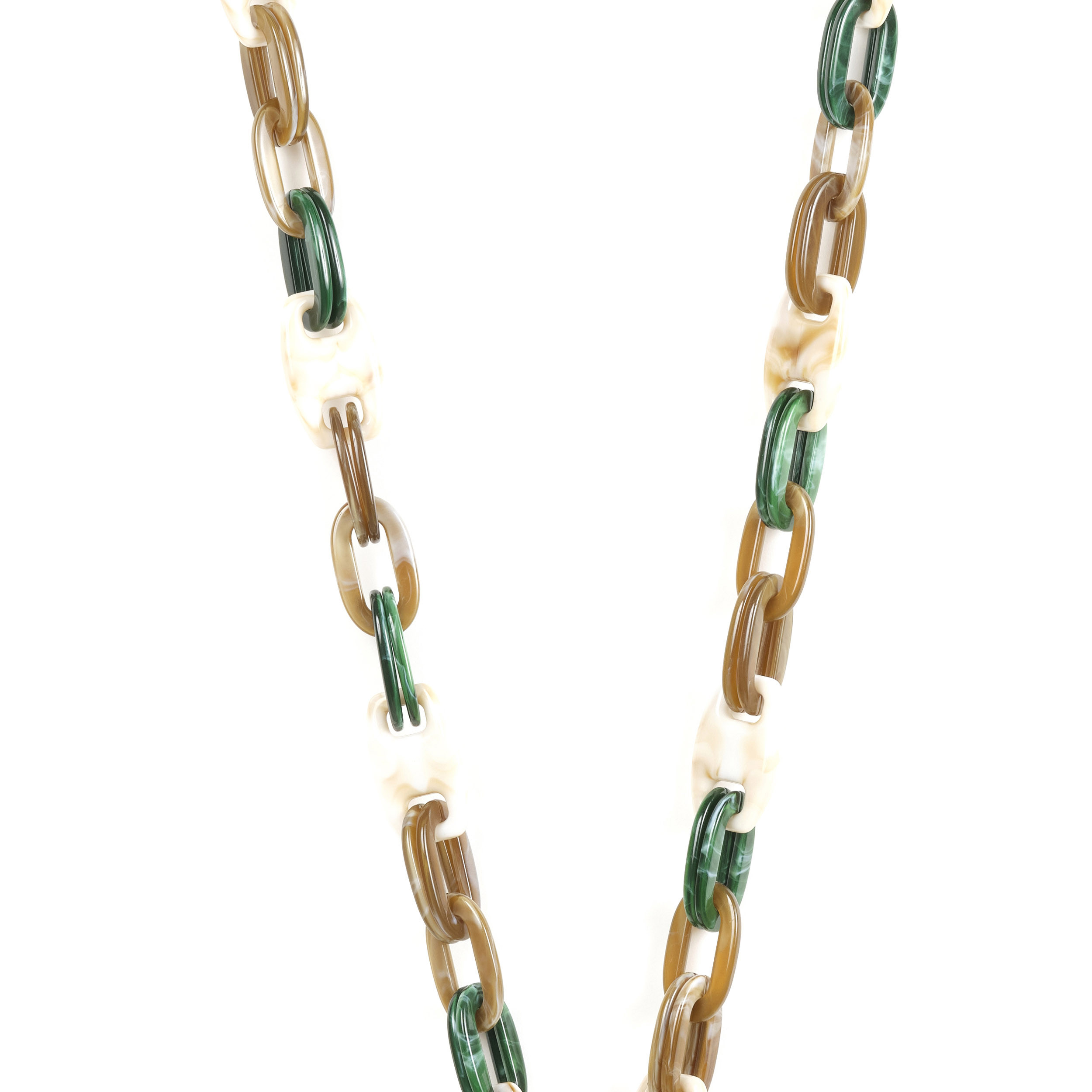 Chaîne maillons L 124cm Charlotte - Multicolore marron