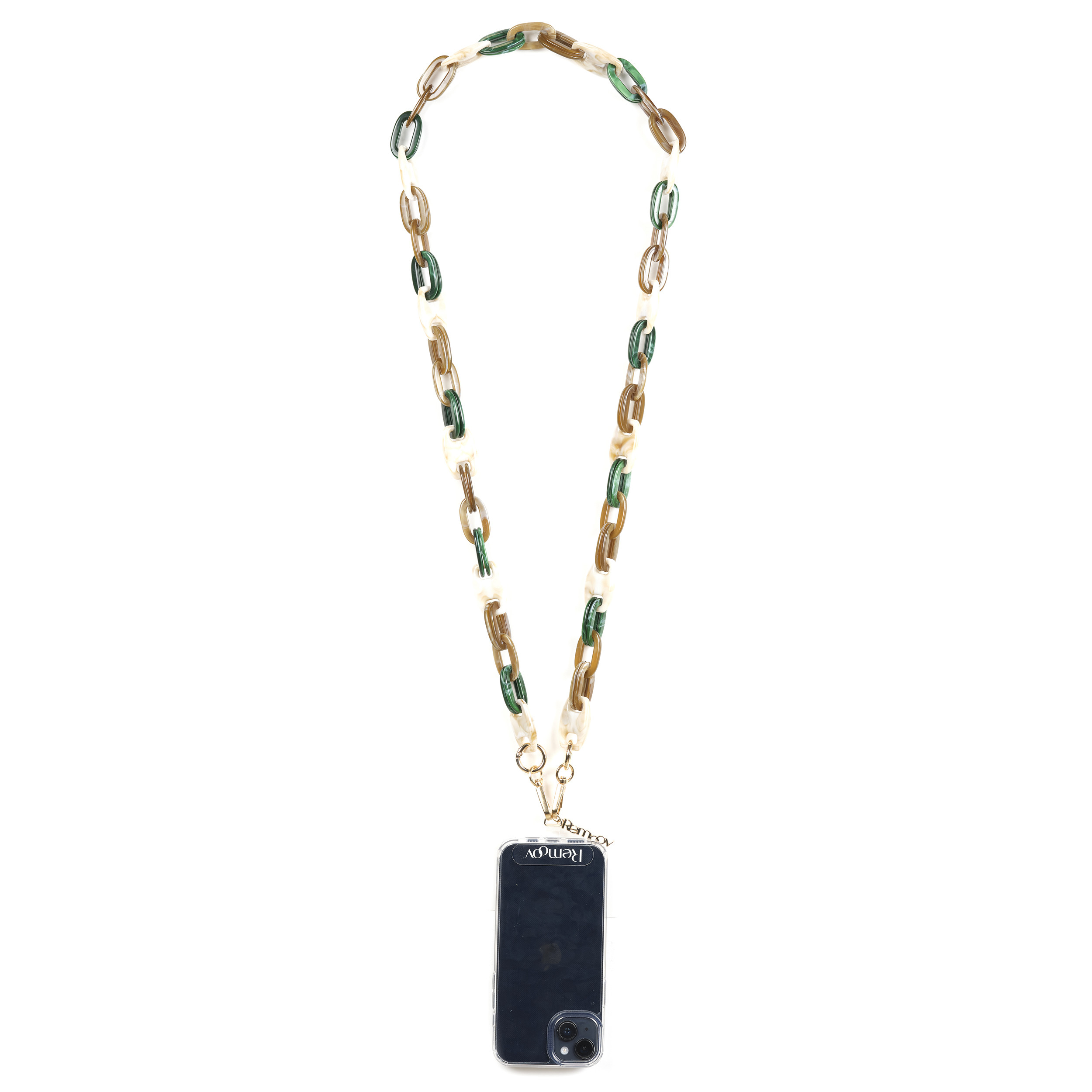 Chaîne maillons L 124cm Charlotte - Multicolore marron