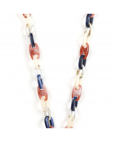 Chaîne maillons L 124cm Charlotte - Multicolore rose