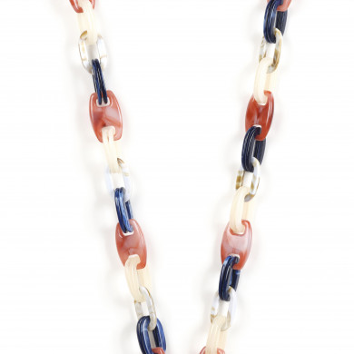 Chaîne maillons L 124cm Charlotte - Multicolore rose