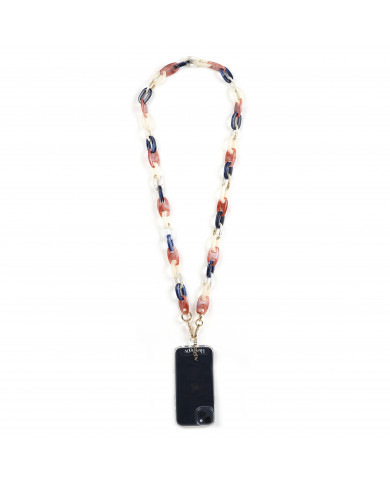 Chaîne maillons L 124cm Charlotte - Multicolore rose