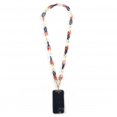 Chaîne maillons L 124cm Charlotte - Multicolore rose