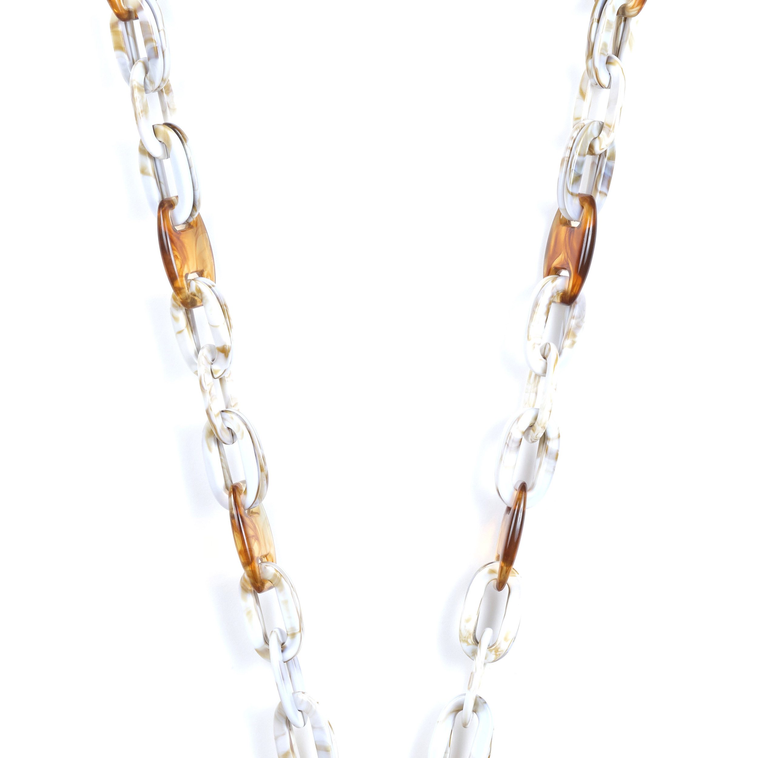 Chaîne maillons L 124cm Charlotte - Marron