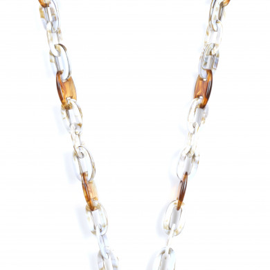 Chaîne maillons L 124cm Charlotte - Marron