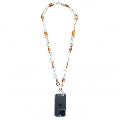 Chaîne maillons L 124cm Charlotte - Marron