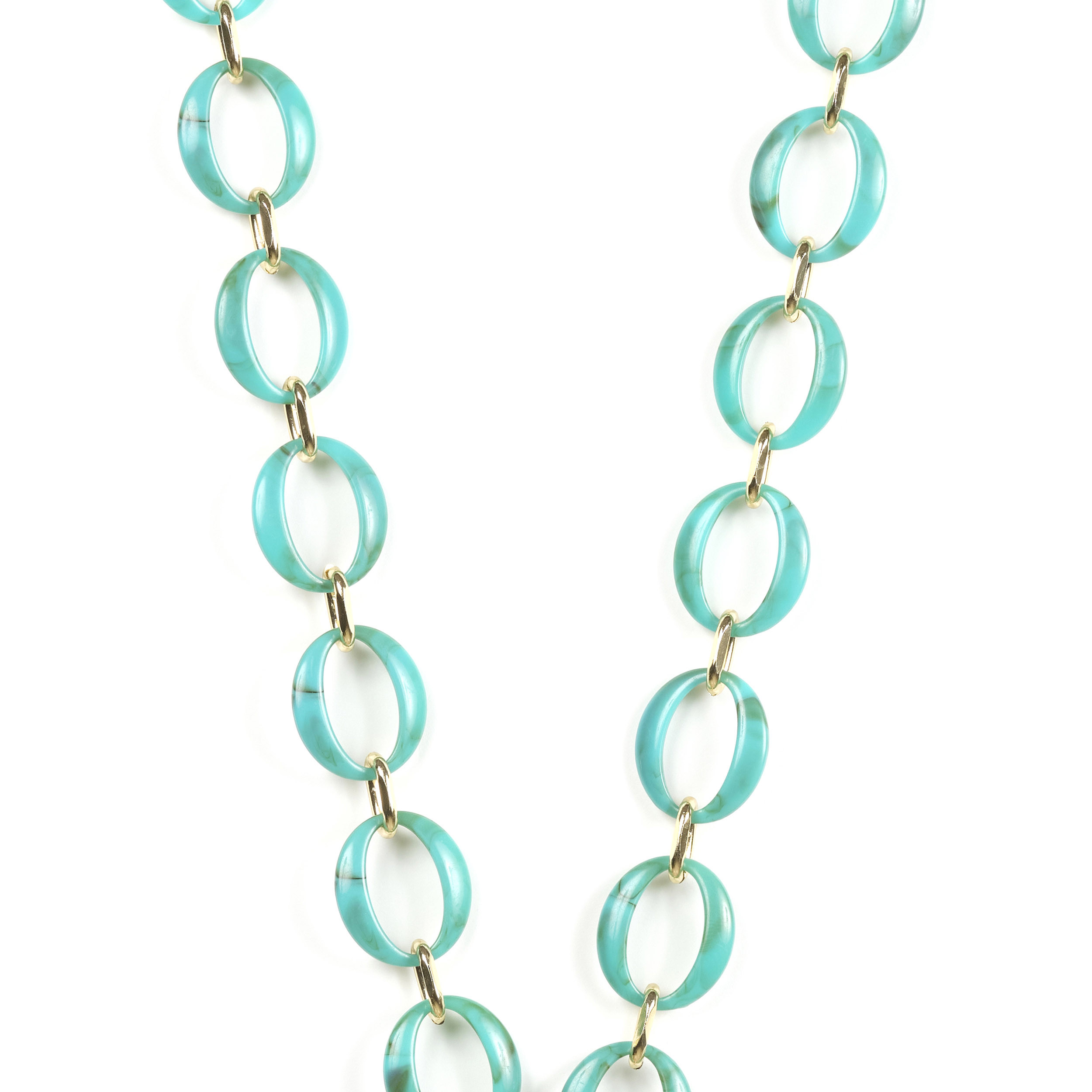 Chaîne maillons L 120cm La Havane - Bleu turquoise