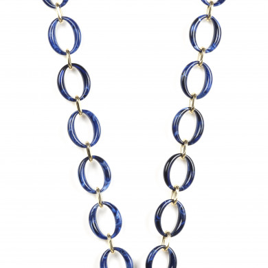 Chaîne maillons L 120cm La Havane - Bleu