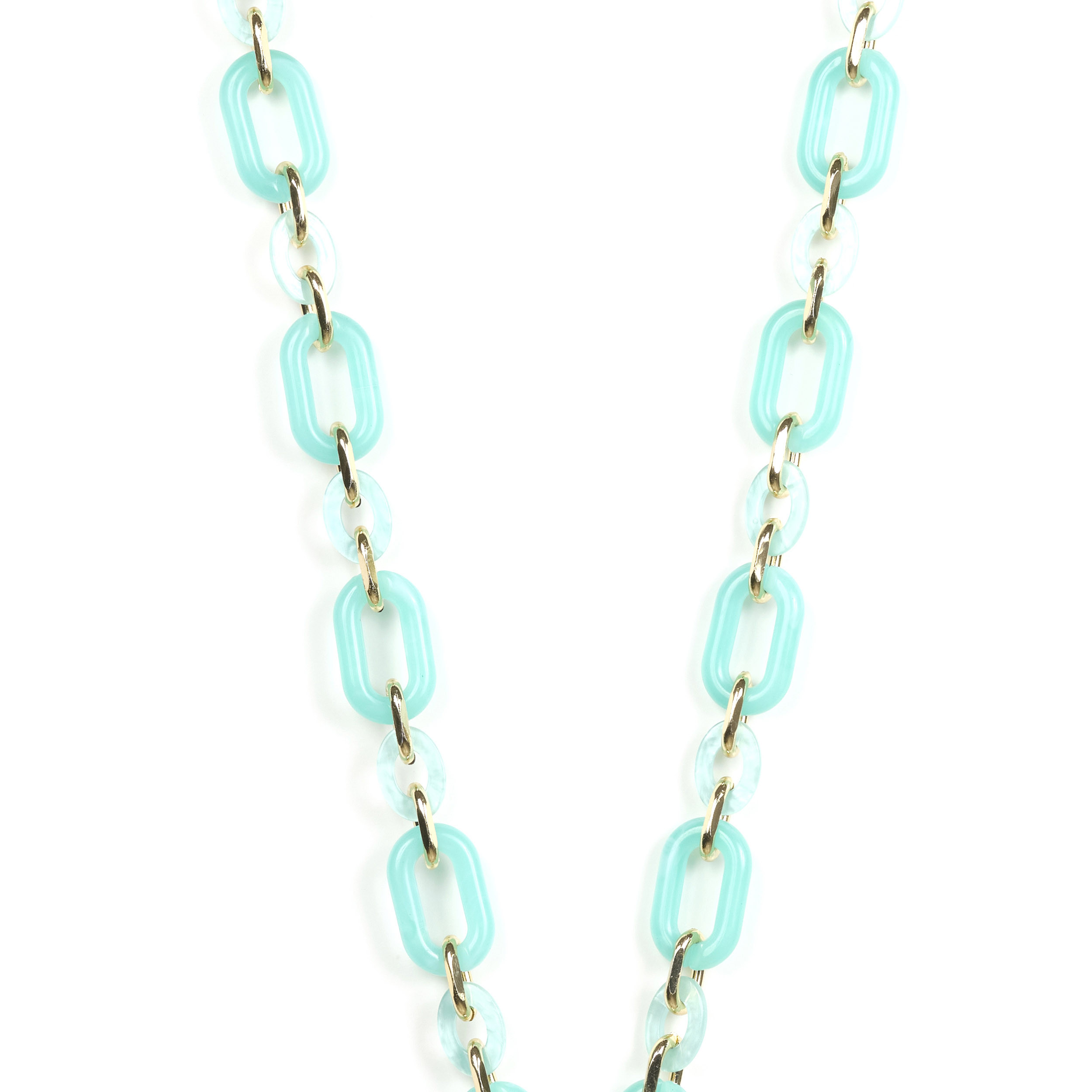 Chaîne maillons M 122cm Hong Kong - Bleu turquoise