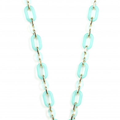 Chaîne maillons M 122cm Hong Kong - Bleu turquoise