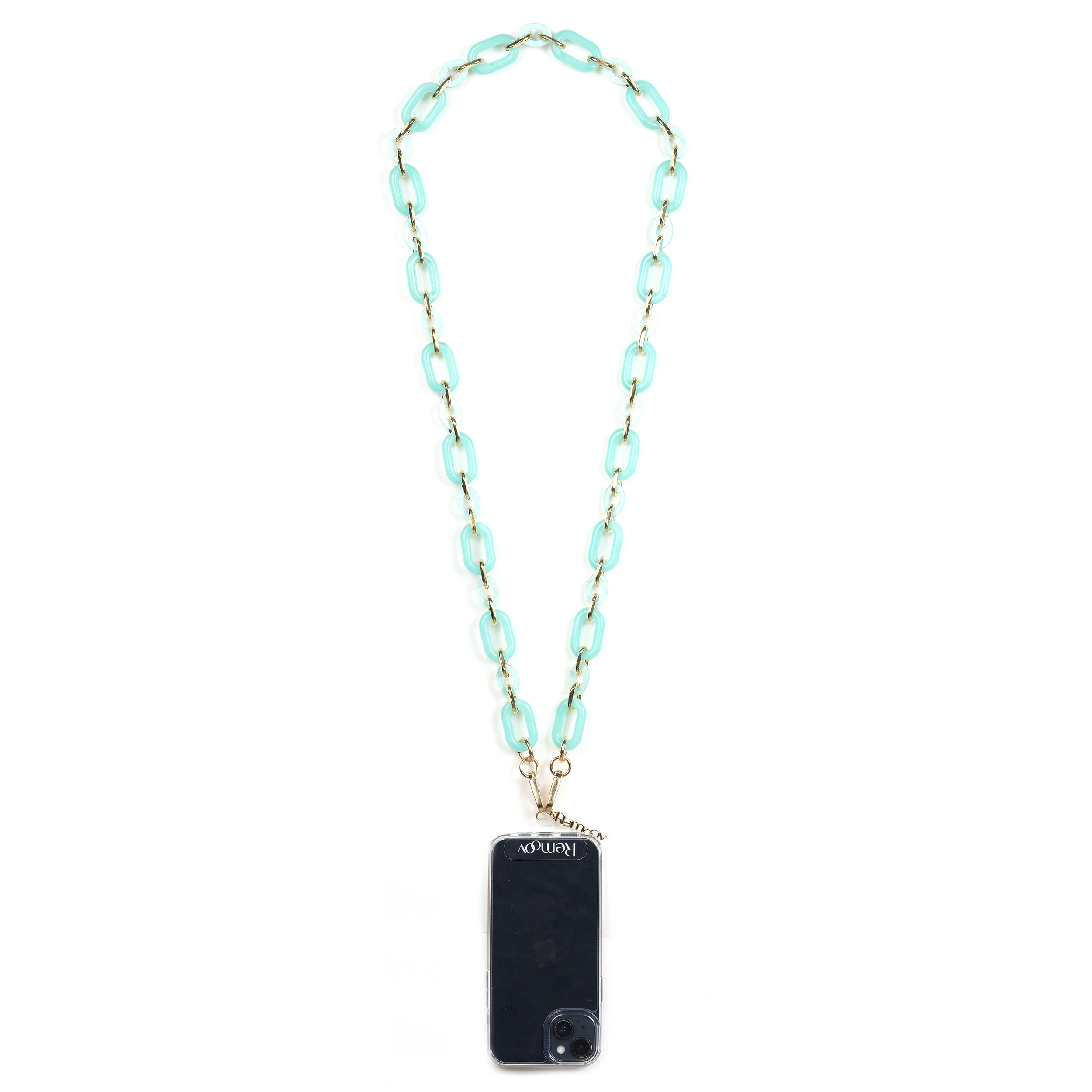 Chaîne maillons M 122cm Hong Kong - Bleu turquoise