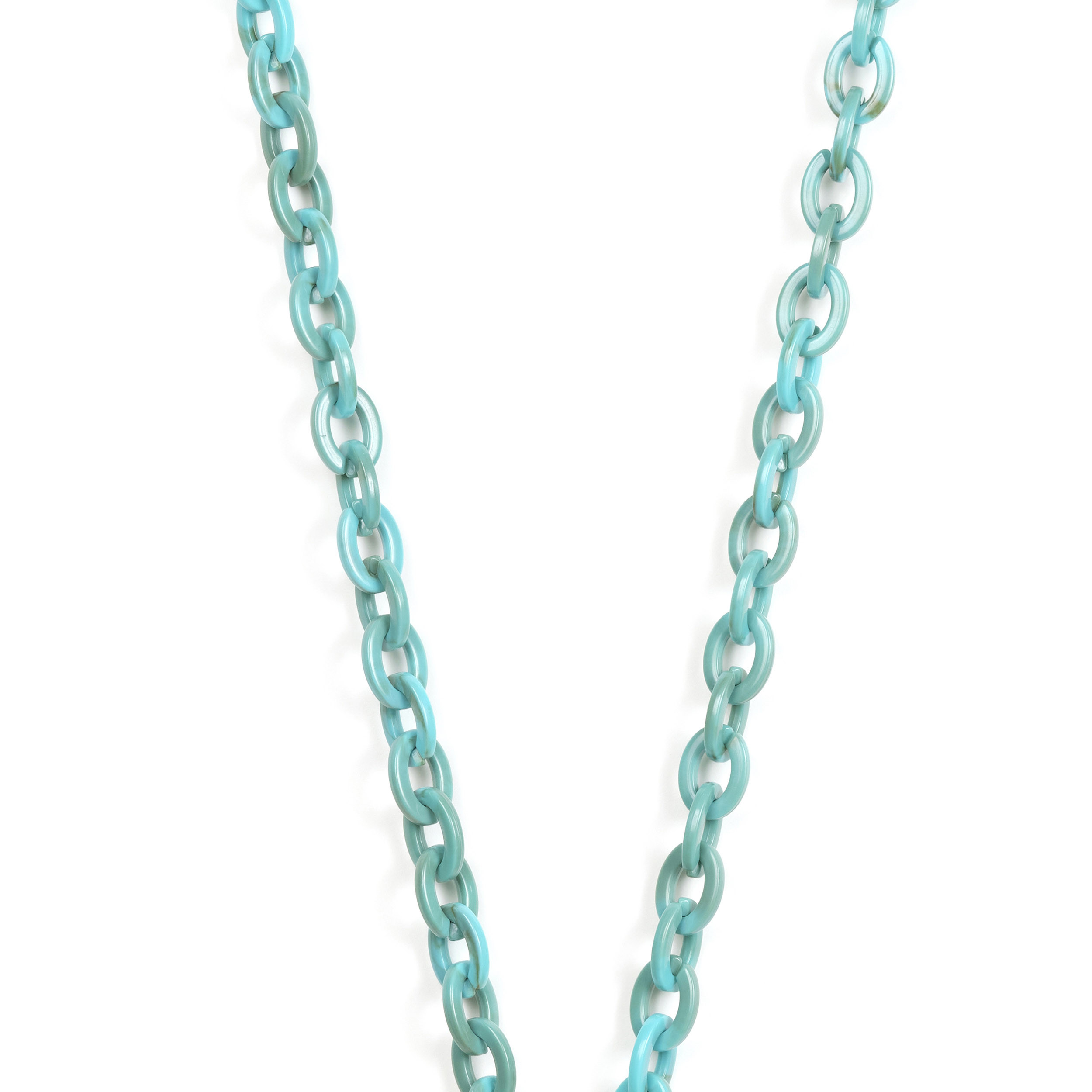 Chaîne maillons S 120cm Pékin - Bleu turquoise