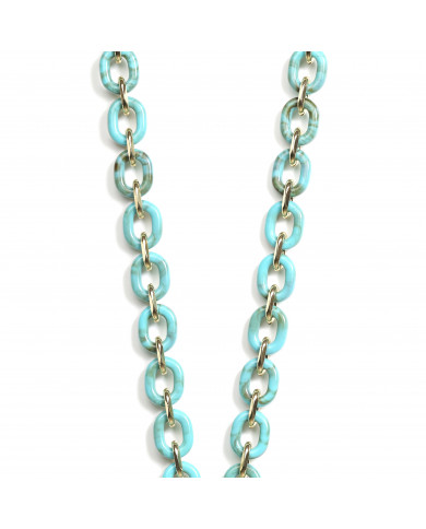 Chaîne maillons M 120cm Londres - Bleu turquoise