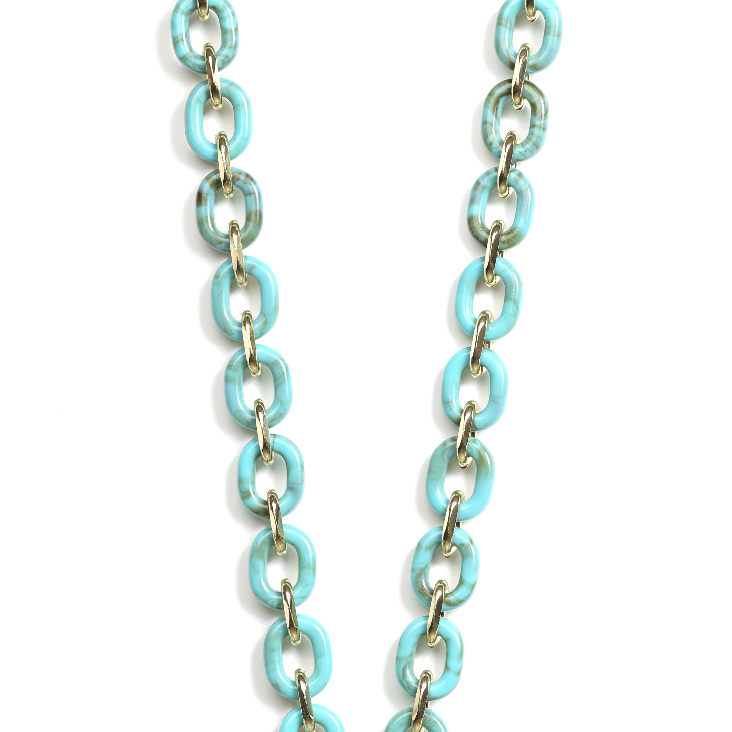 Chaîne maillons M 120cm Londres - Bleu turquoise