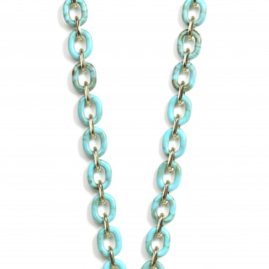 Chaîne maillons M 120cm Londres - Bleu turquoise