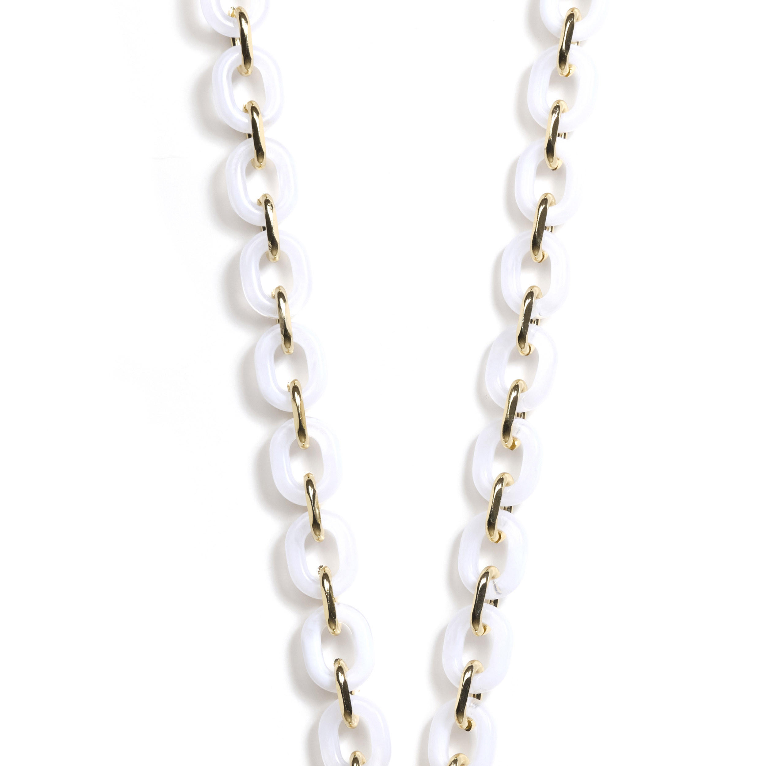 Chaîne maillons M 120cm Londres - Blanc translucide