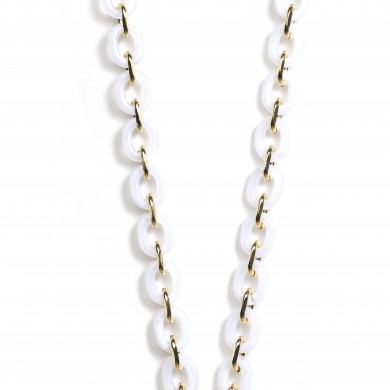 Chaîne maillons M 120cm Londres - Blanc translucide