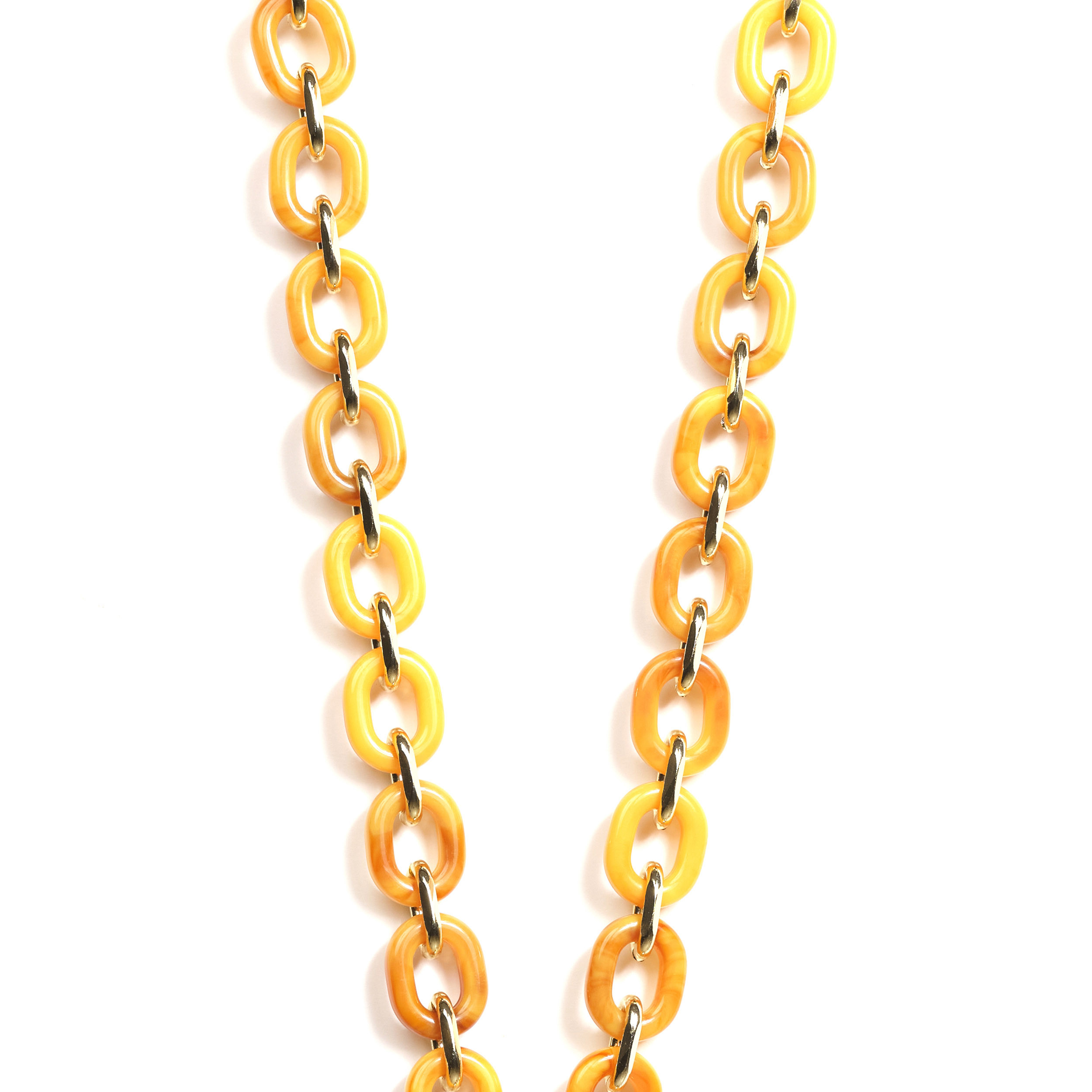 Chaîne maillons M 120cm Londres - Jaune moutarde