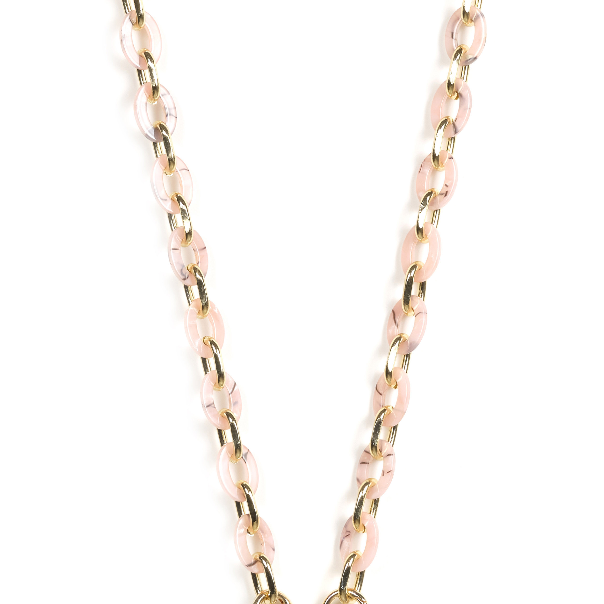 Chaîne maillons S 122cm Marseille - Rose & or