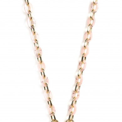 Chaîne maillons S 122cm Marseille - Rose & or
