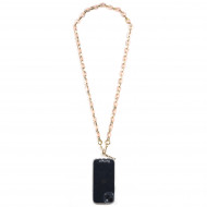 Chaîne maillons S 122cm Marseille - Rouge pailleté & or