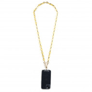 Chaîne maillons S 122cm Marseille - Violet multicolore & or