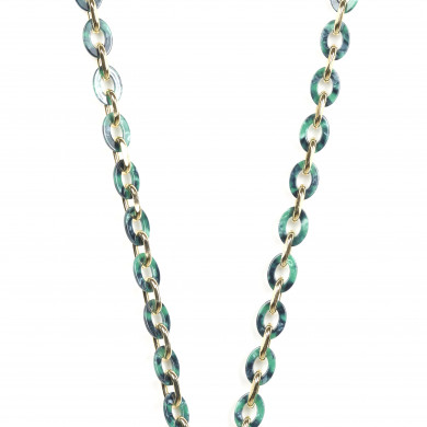 Chaîne maillons S 122cm Marseille - Vert & or