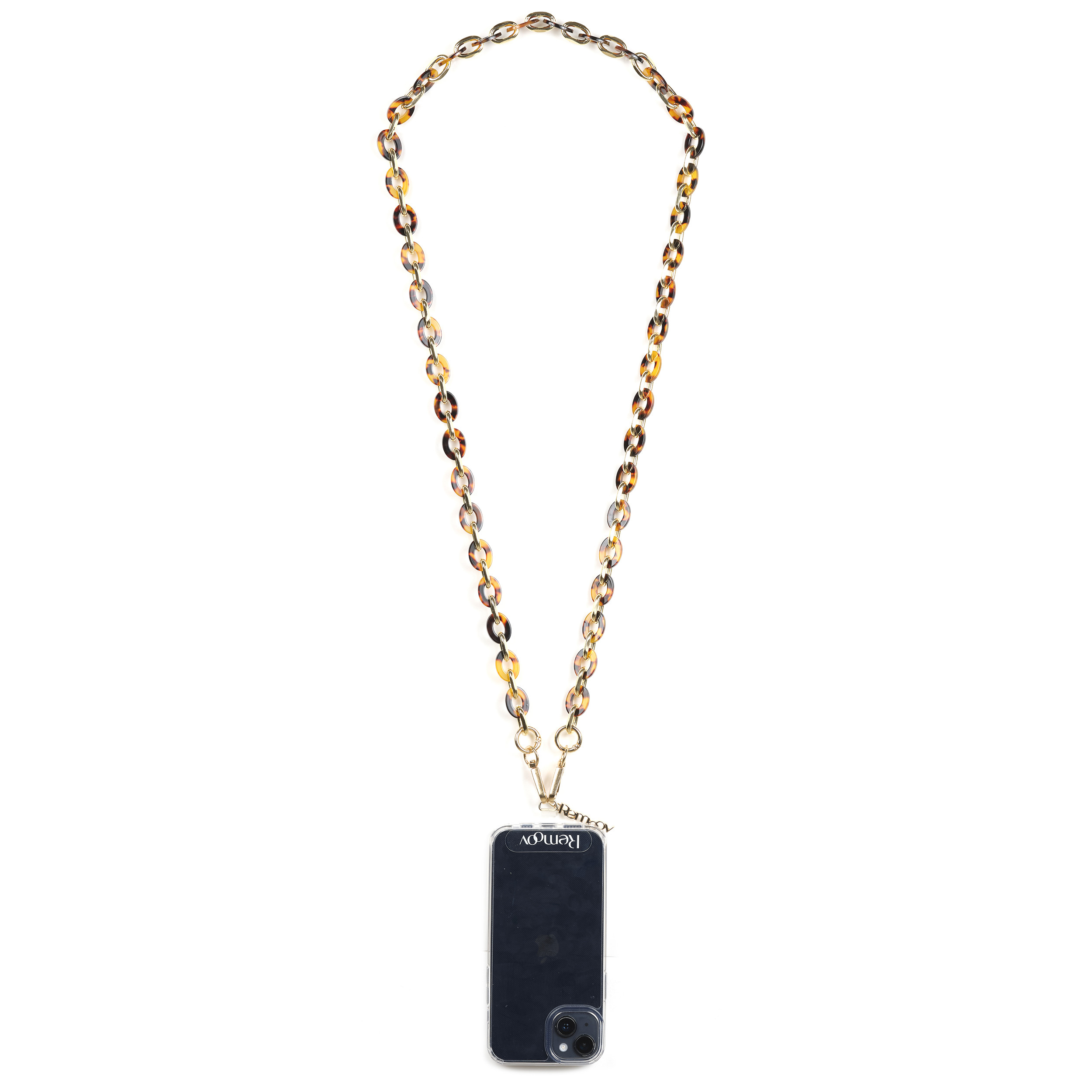 Chaîne maillons S 122cm Marseille - Ambre & or