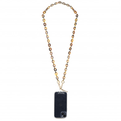 Chaîne maillons S 122cm Marseille - Ambre & or